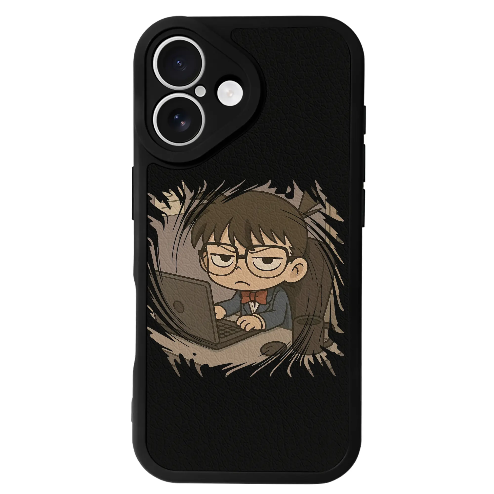 名探偵コナン グッズ 江戸川 コナン - IPhone 16シリーズ対応 ・ シリコンスマホケース ・ レザー調 ・ 高精度フィット ・ 耐衝撃 ・ ワイヤレス充電対応 ・ 精密カット